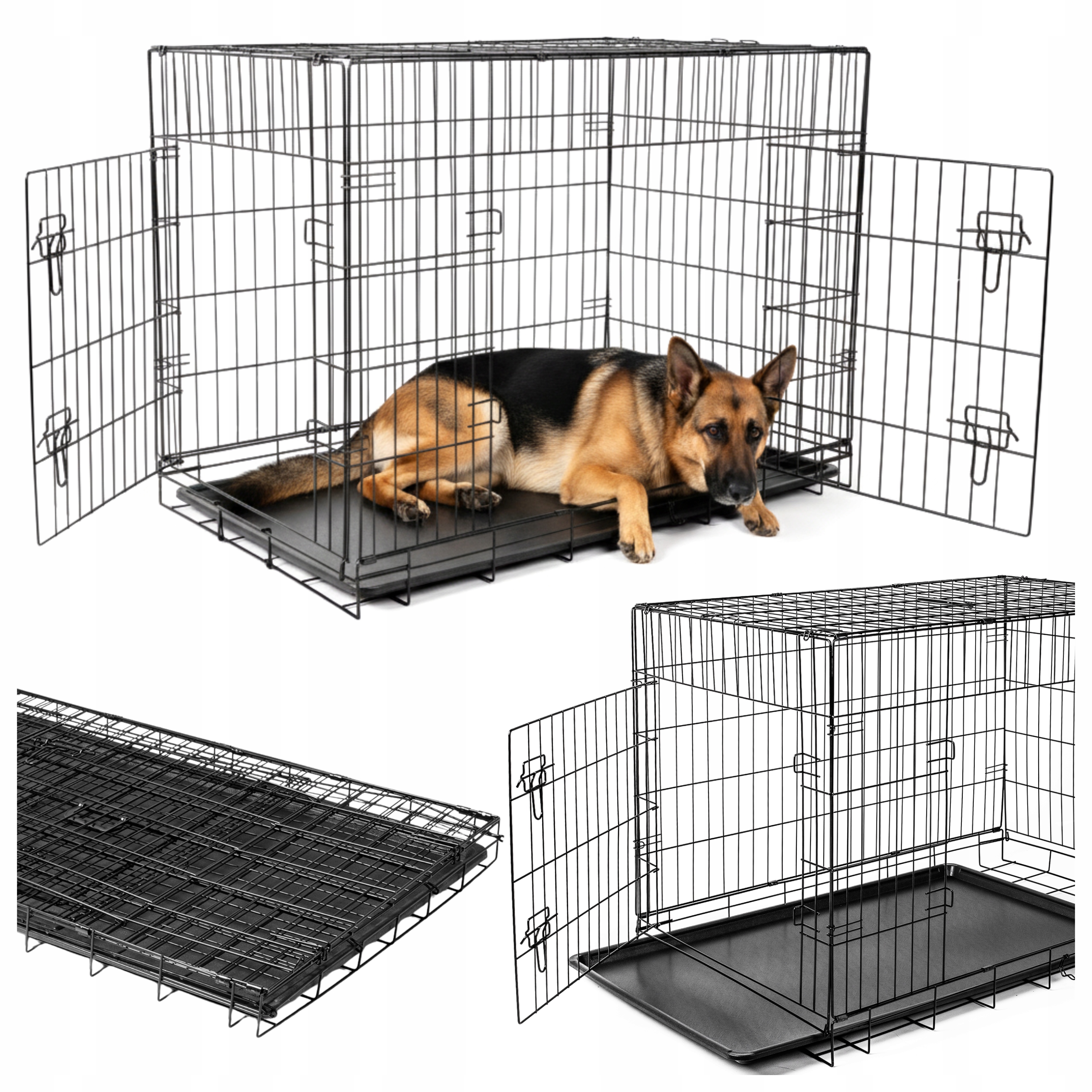 Klatka Dla Psa Metalowa Kennelowa Zwierząt Transporter 105x68x75cm XXL