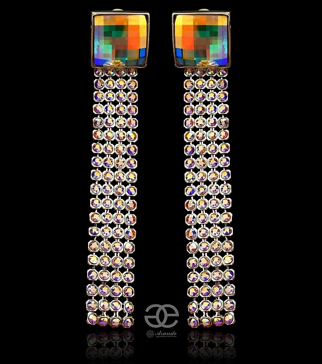 Krystaly Náušnice Aurora Crystallized Stříbro