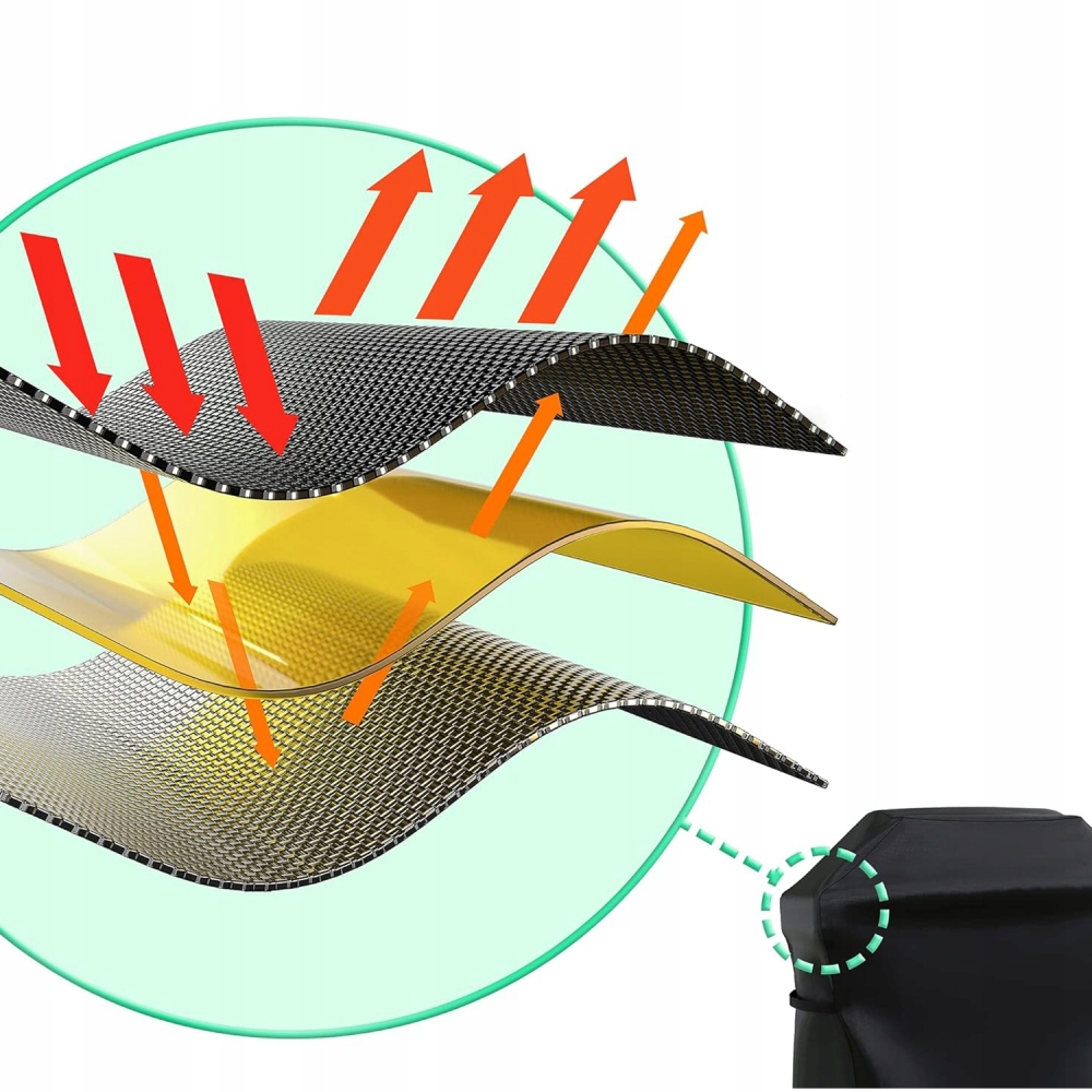 POKROWIEC WODOODPORNY NA GRILLA 145X61X117CM WIATROSZCZELNA CZARNY Długość (cm) 145