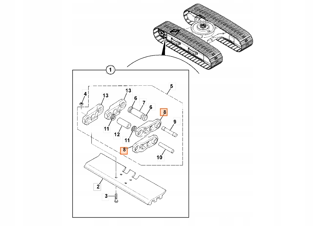 ПОСИЛАННЯ ГУСЕНИЦІ ЛІВА JSA0040 JCB JS290 JS330