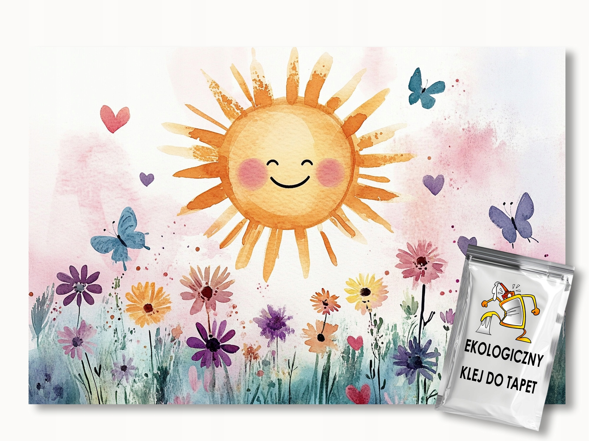 Fototapeta Flizelina Děti Květiny Slunce Motýlci Úsměv 200x140 155g