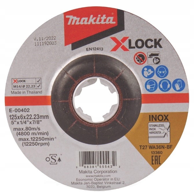 

Makita E-00402 Tarcza Szlifierska 125x6,0mm X-lock