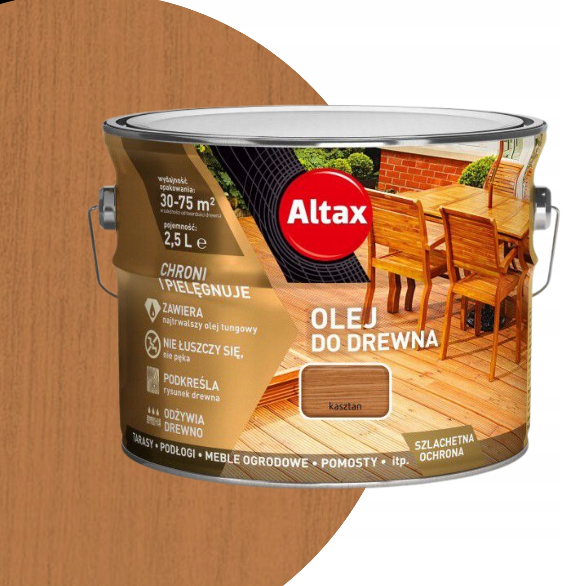 Altax Olej do drewna 2,5L Kasztan