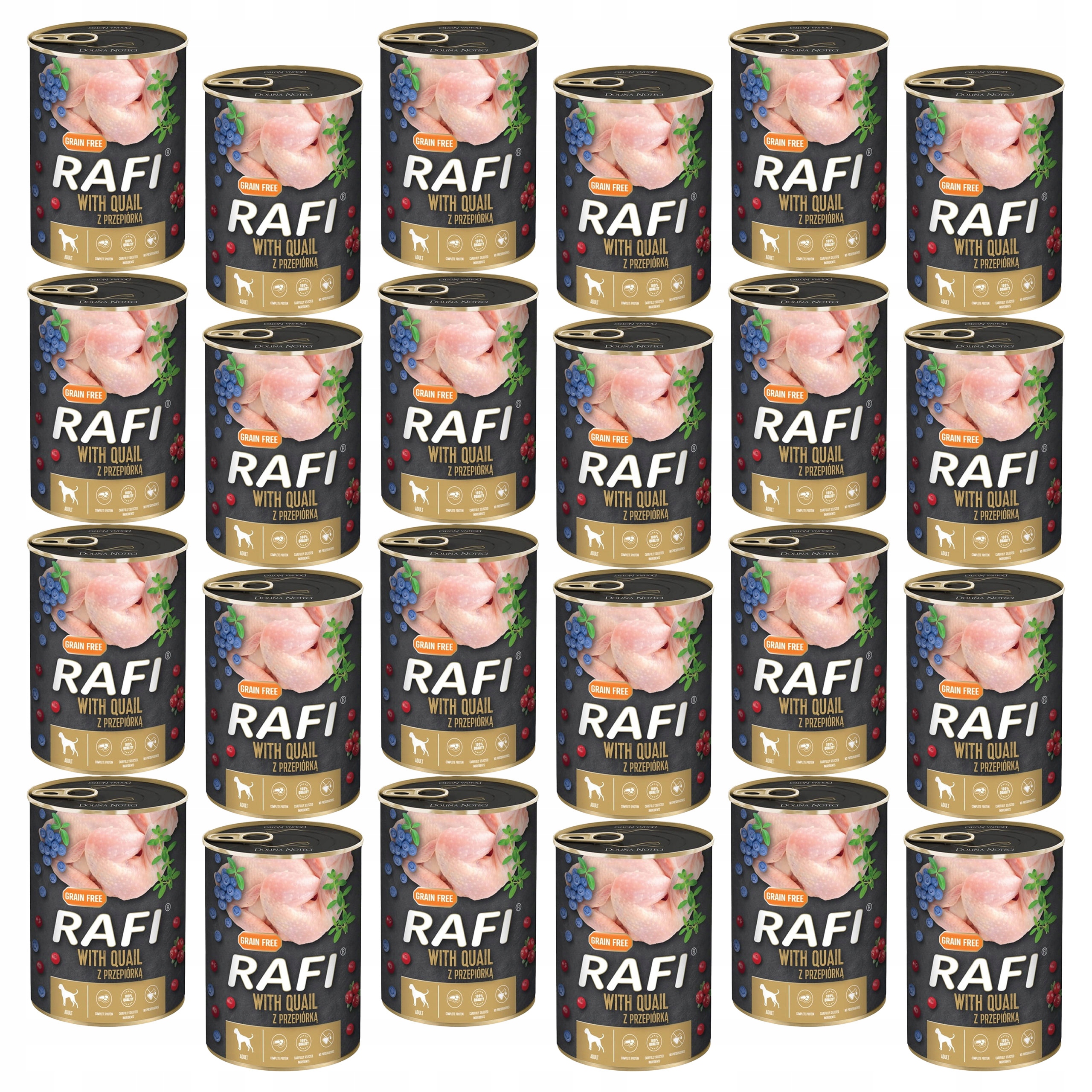 Levně Dolina Noteci Rafi Krmivo mokré pro psa Křepelka 24 x 400 g