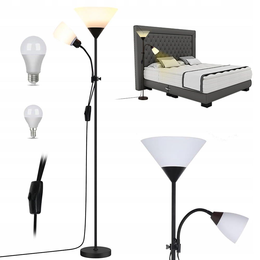Univerzální Podlahová Lampa E27 2, Vhodná Do Ložnice Obývacího Pokoje, Chodby