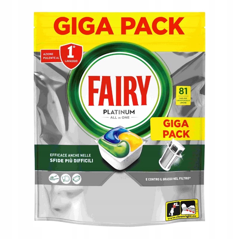 Levně Fairy Platinum All In One čisticí prostředek do myčky nádobí 81 kapslí