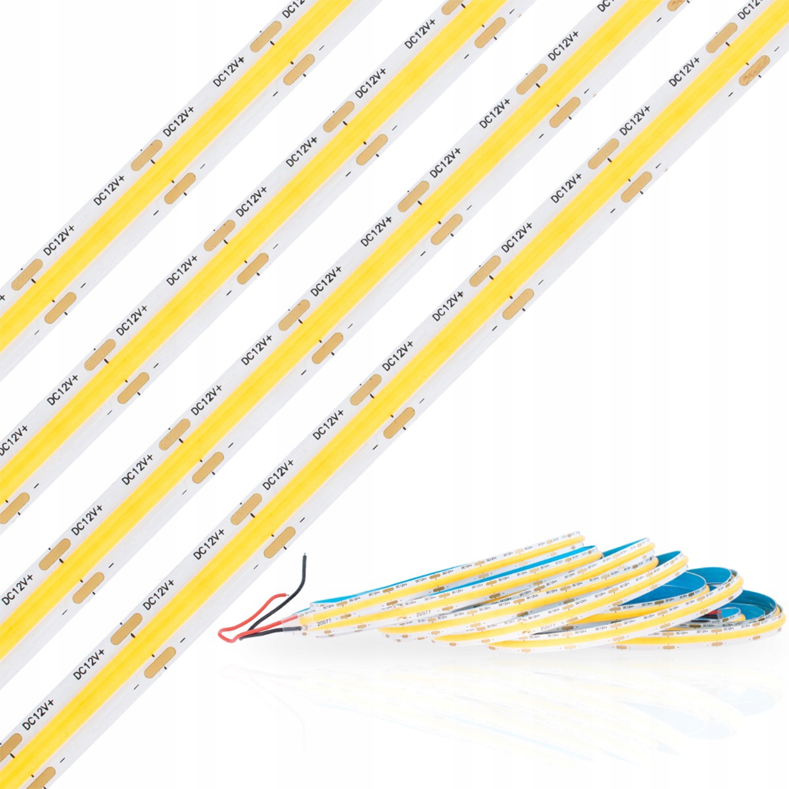 Taśma Led Pasek Neon Cob 12V Hermetyczna 50W 1920LED 3000K Ciepła IP65 5m