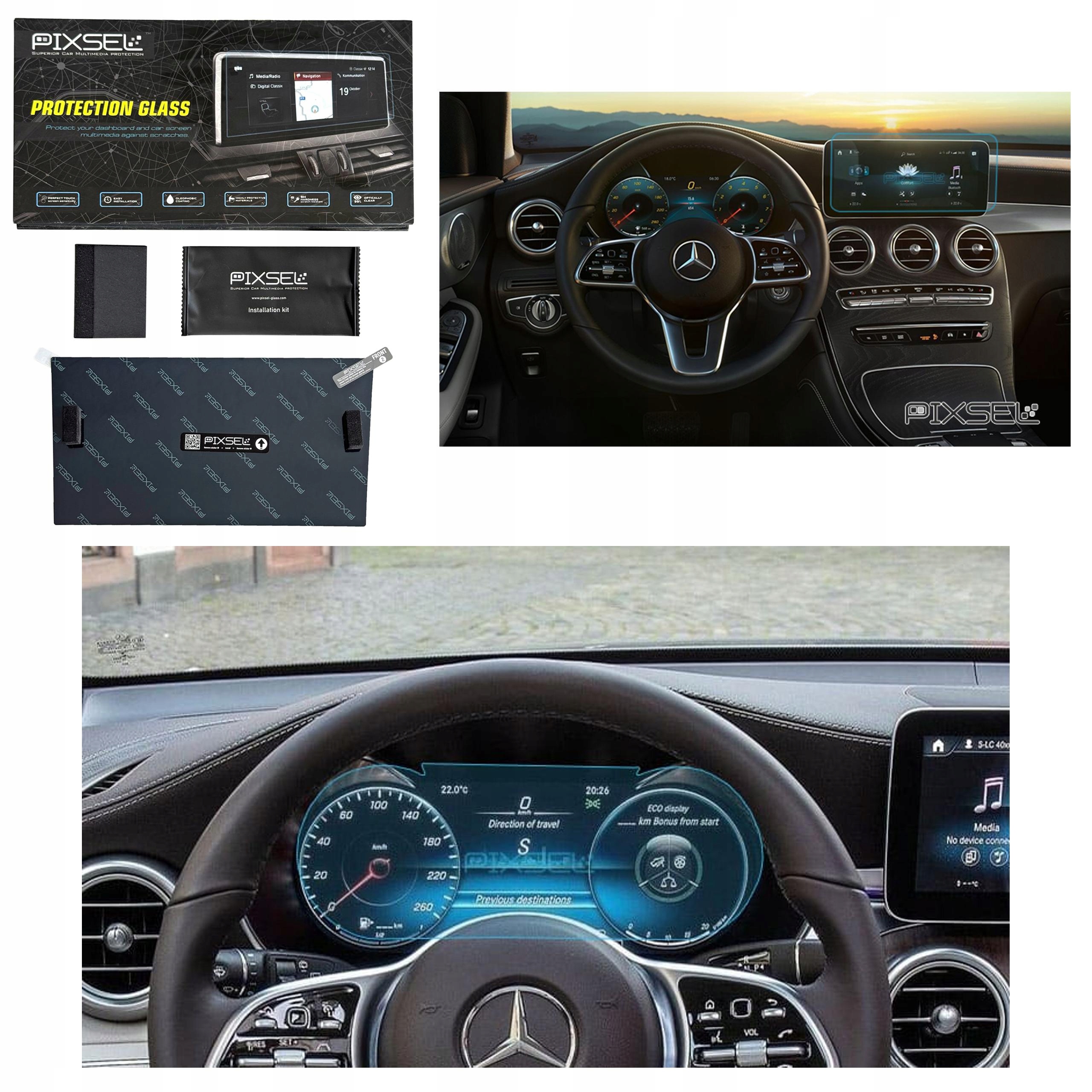 Antyodciskowe Matowe Szkło Ochronne Mercedes GLC-12.1“ 2019-2023