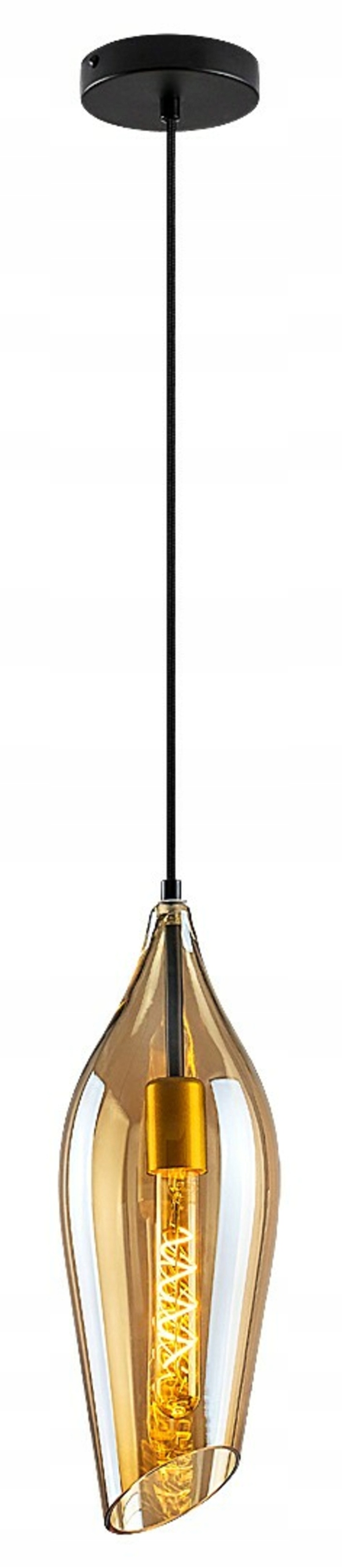 Rabalux Bellini 72201 závesné svietidlo E27, jantárové sklo, čierna, 100 cm