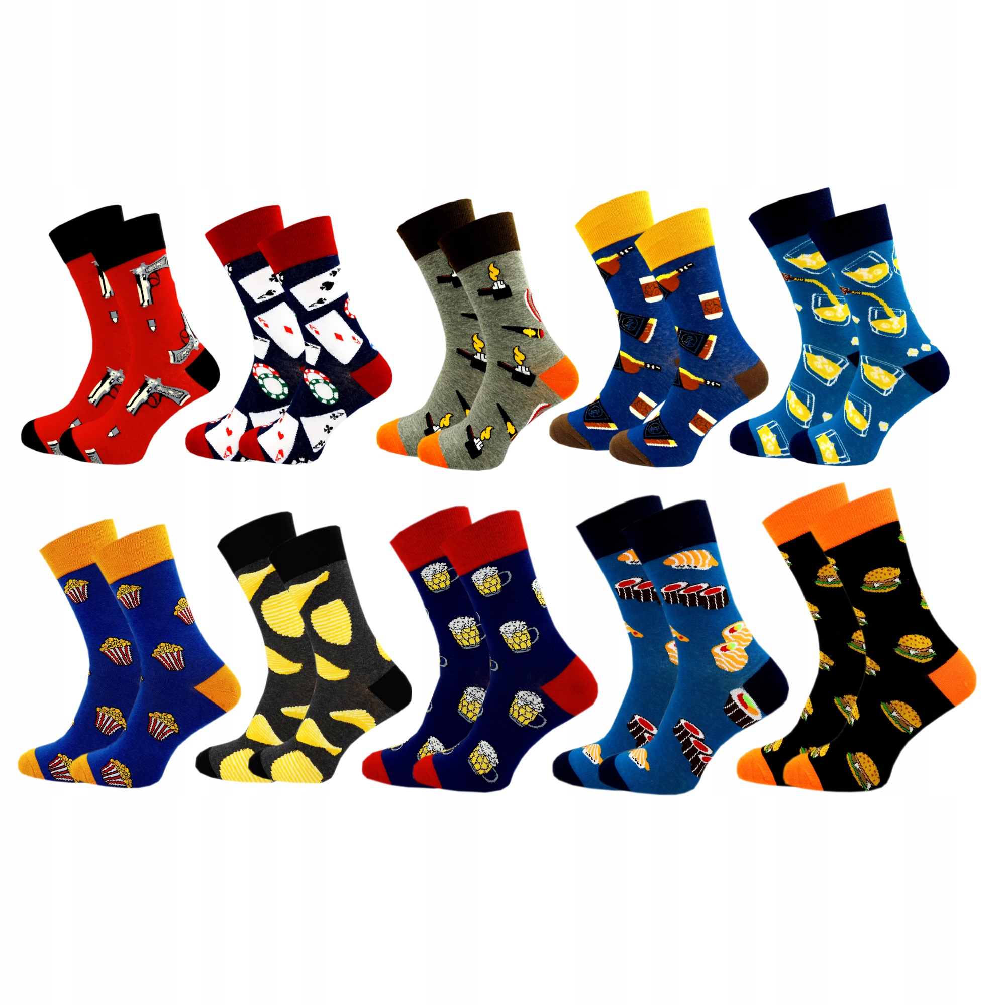 

Skarpety Męskie Kolorowe 10 Par Bawełniane