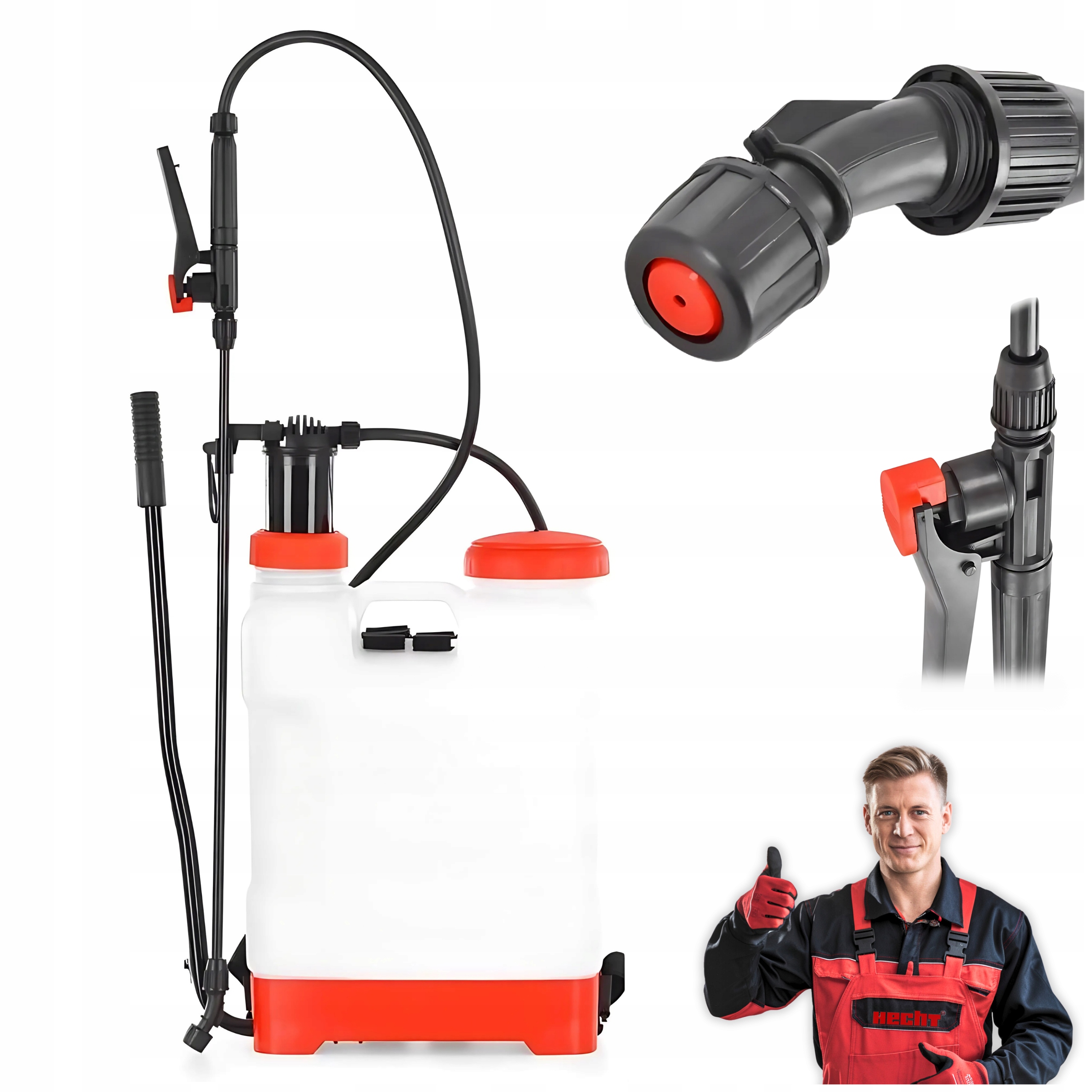 Opryskiwacz Spryskiwacz Plecakowy Ręczny Hecht 4122 4BAR Zbiornik 12L 2,8KG