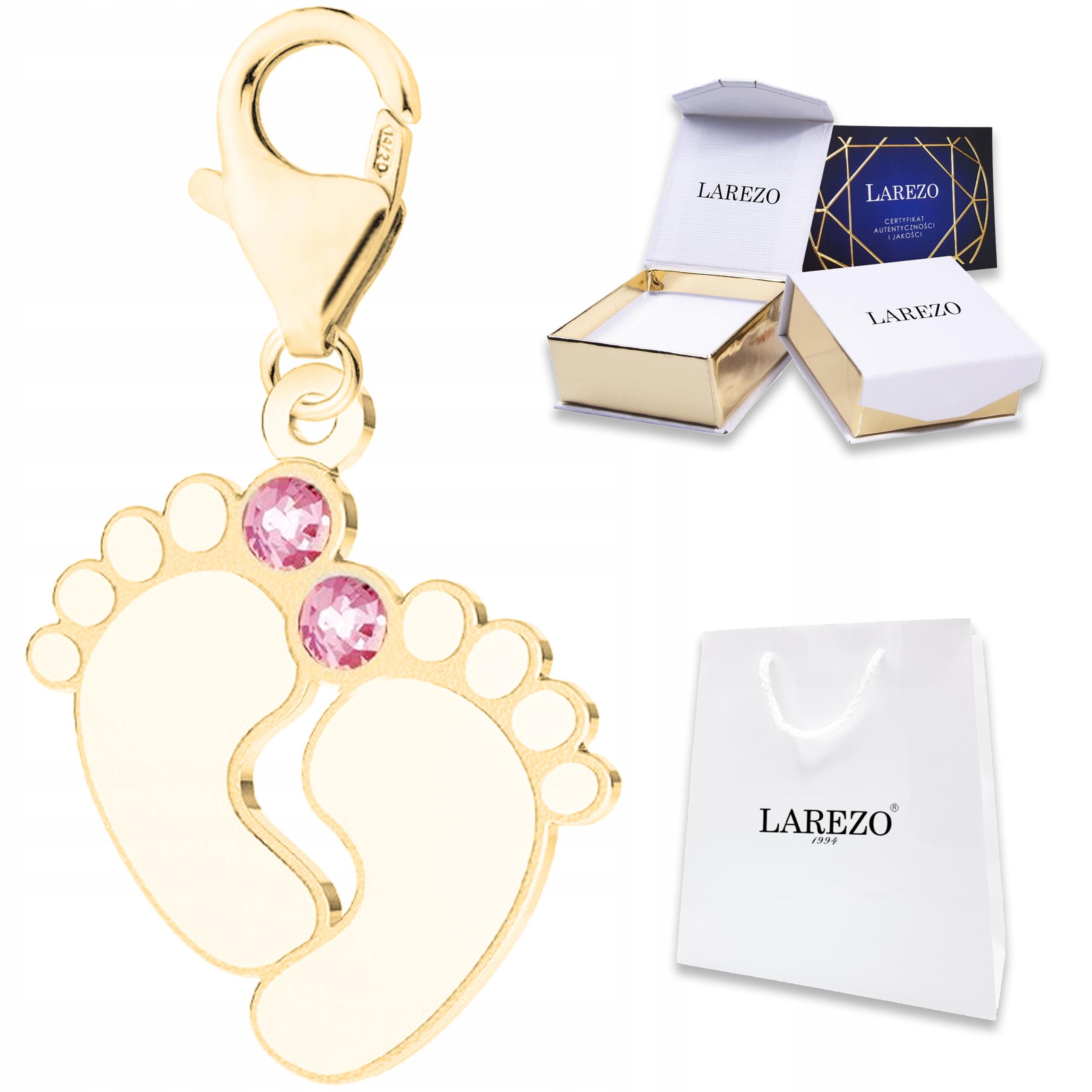 Zlatý závěsný přívěsek na nohy dítěte Křišťály Láska Maminka Stříbro 925