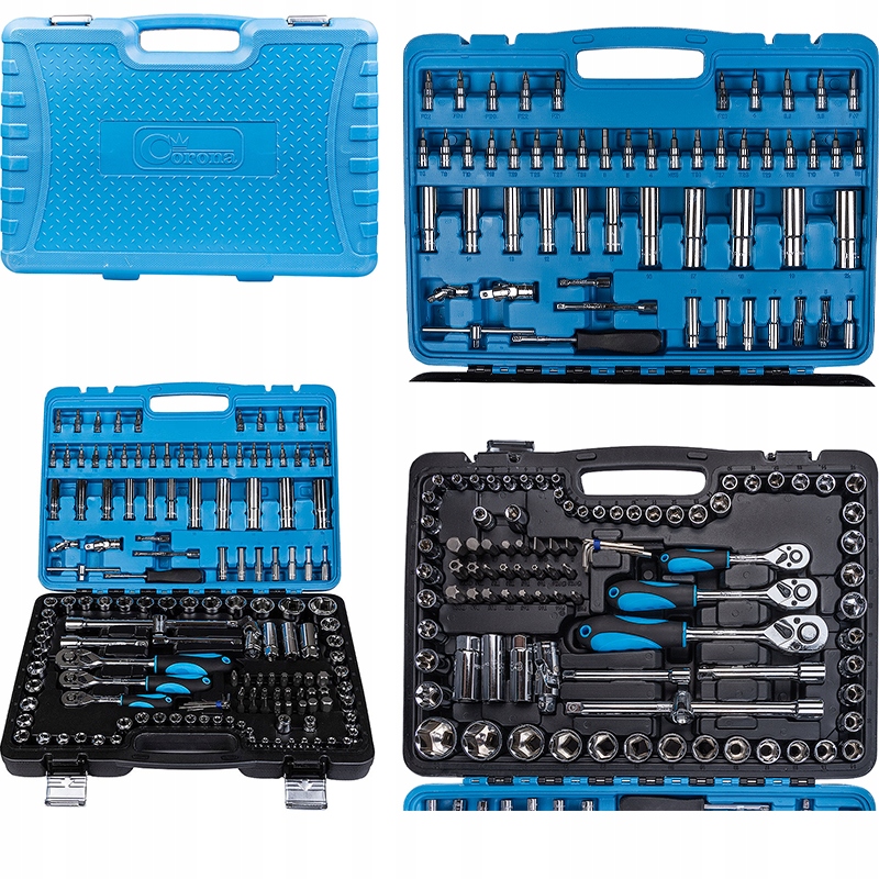 Sada Nástrojů Pro Nástrčné Klíče 1/4 1/2 3/8, Robustní, V Kufru 150 Ks.