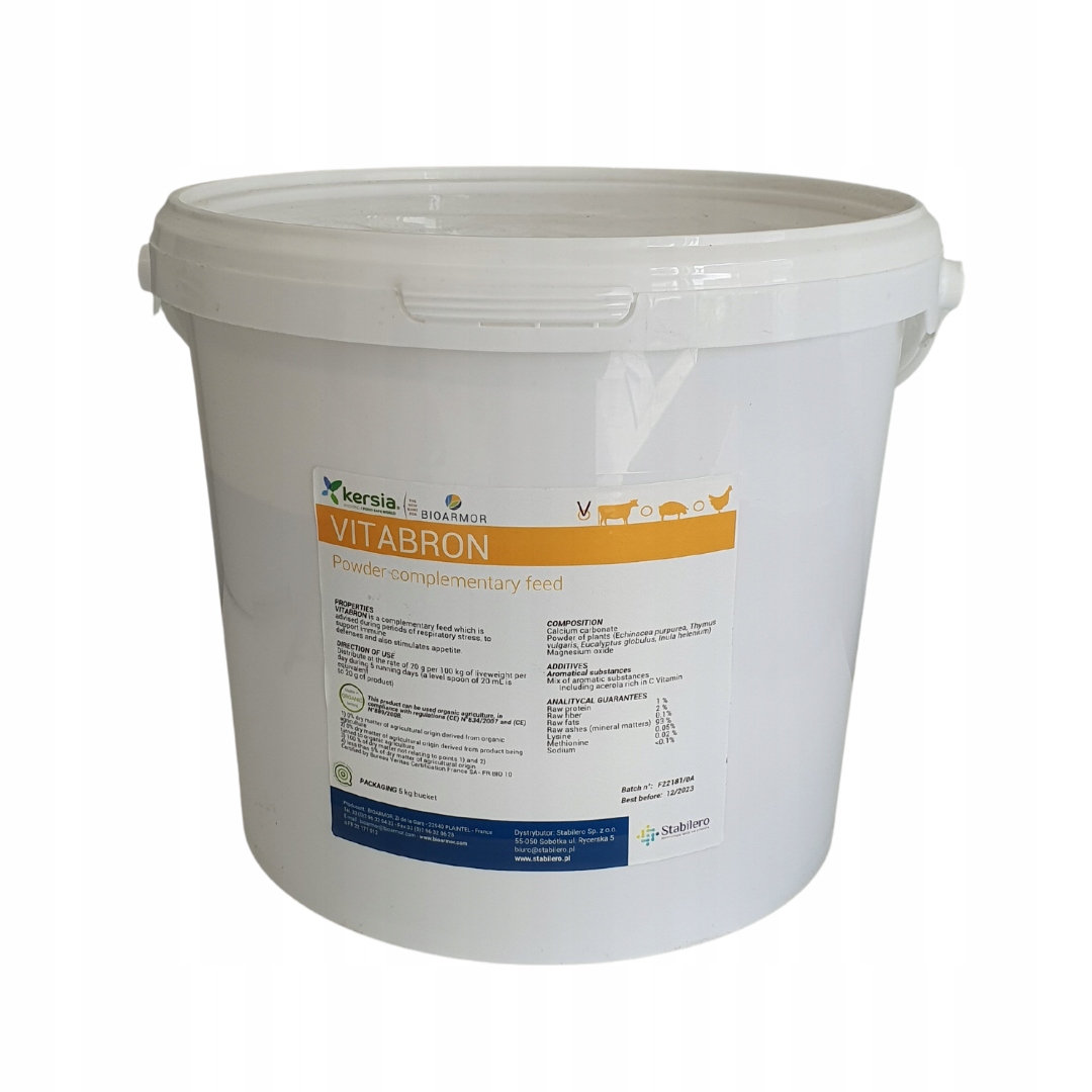 INFEKCJE WIRUSY BAKTERIE gorączka kaszel u cieląt prosiąt koni VITABRON 5kg