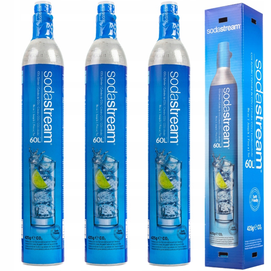 3x Bombička CO2 Fľaša Do Saturátora Sodastream 60L Sifón