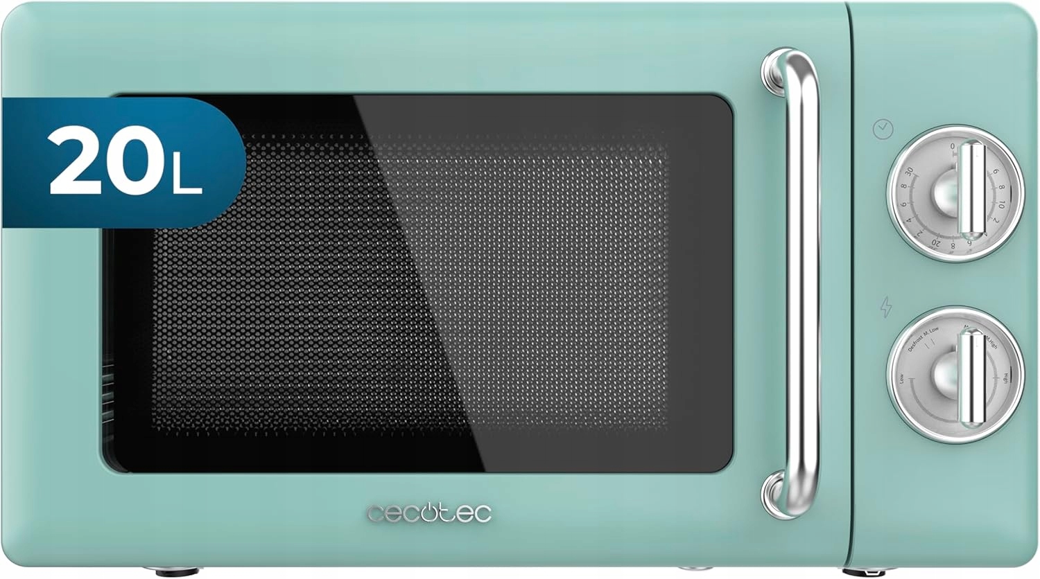 Cecotec Mikrofalówka mechaniczna 20 l 700W Proclean 3010 Retro Green Timer