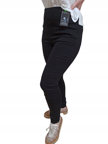 

Czarne spodnie damskie Legginsy na gumie Plus Size