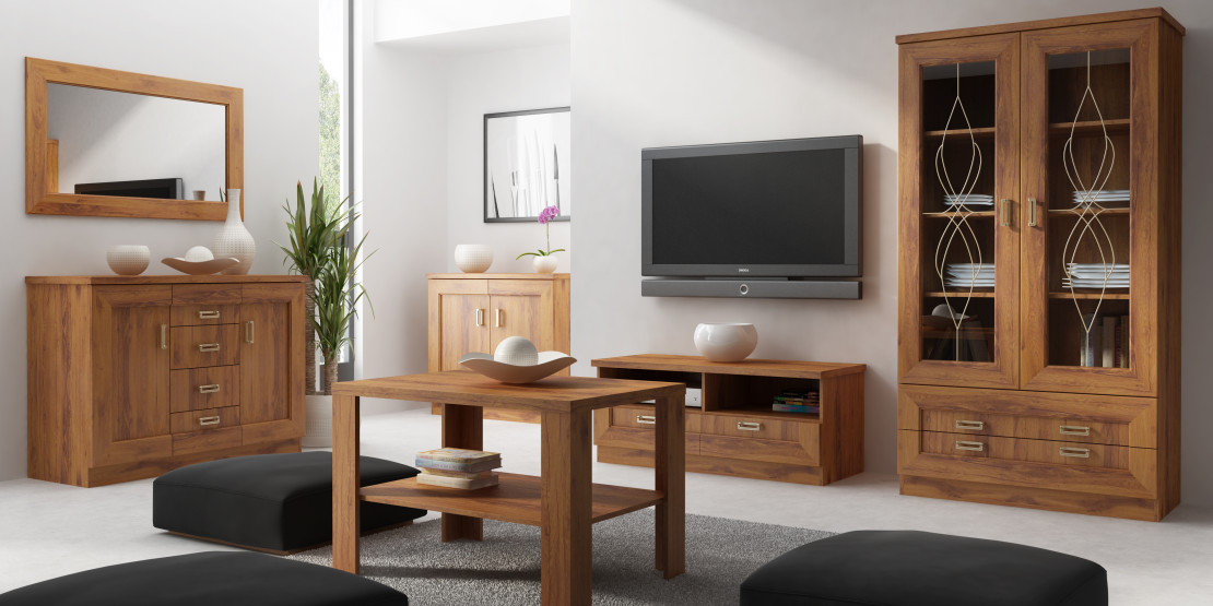 Witryna dwudrzwiowa TADEUSZ T8- 2 KOLORY +GRATIS Kolor frontów dąb lefkas