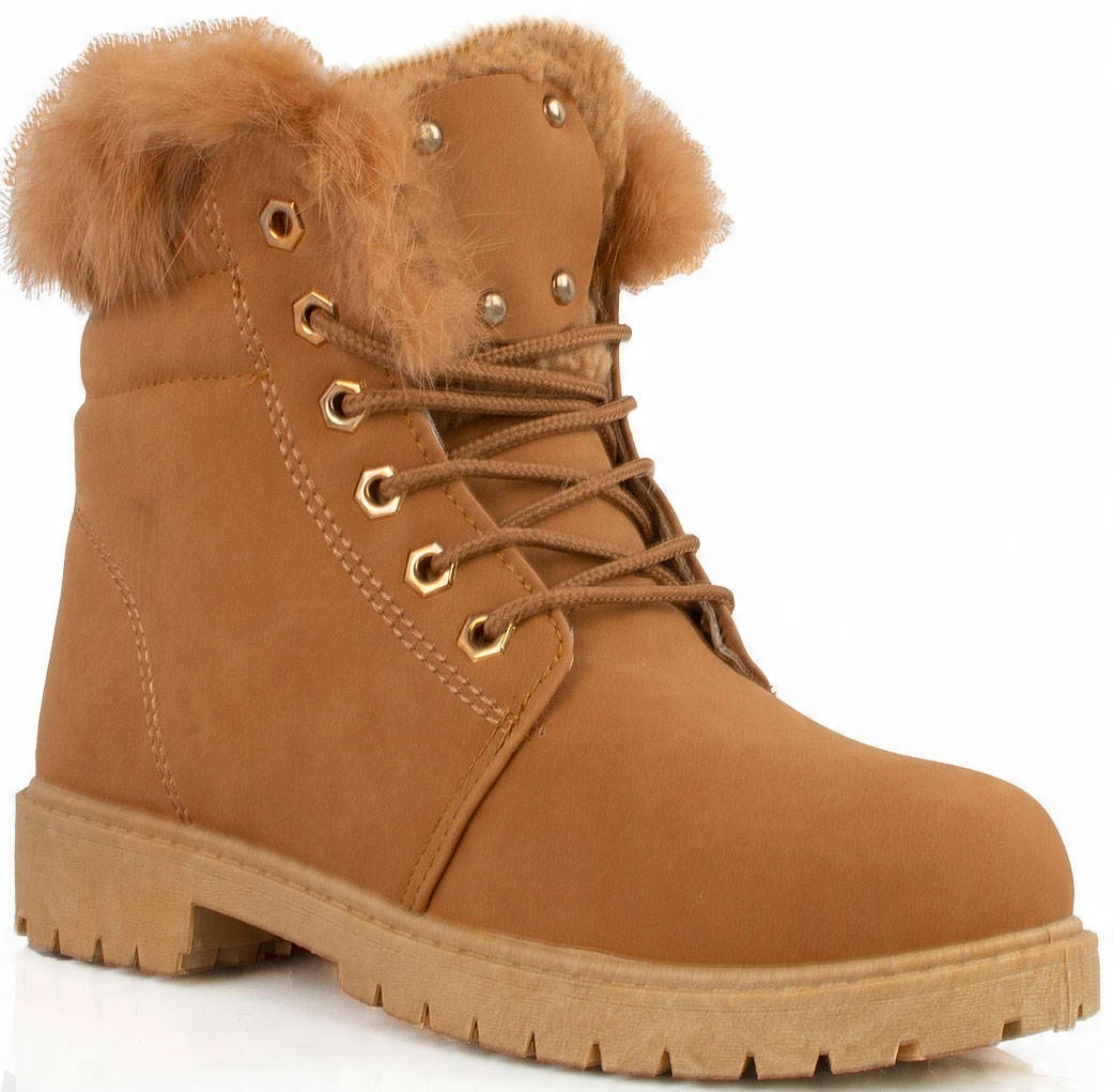 

6808 Camel Ocieplane Traperki Botki Timberki 40