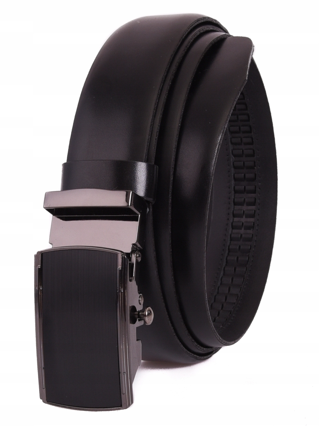 SKÓRZANY Pasek Męski AUTOMAT 3,2cm Garnitur