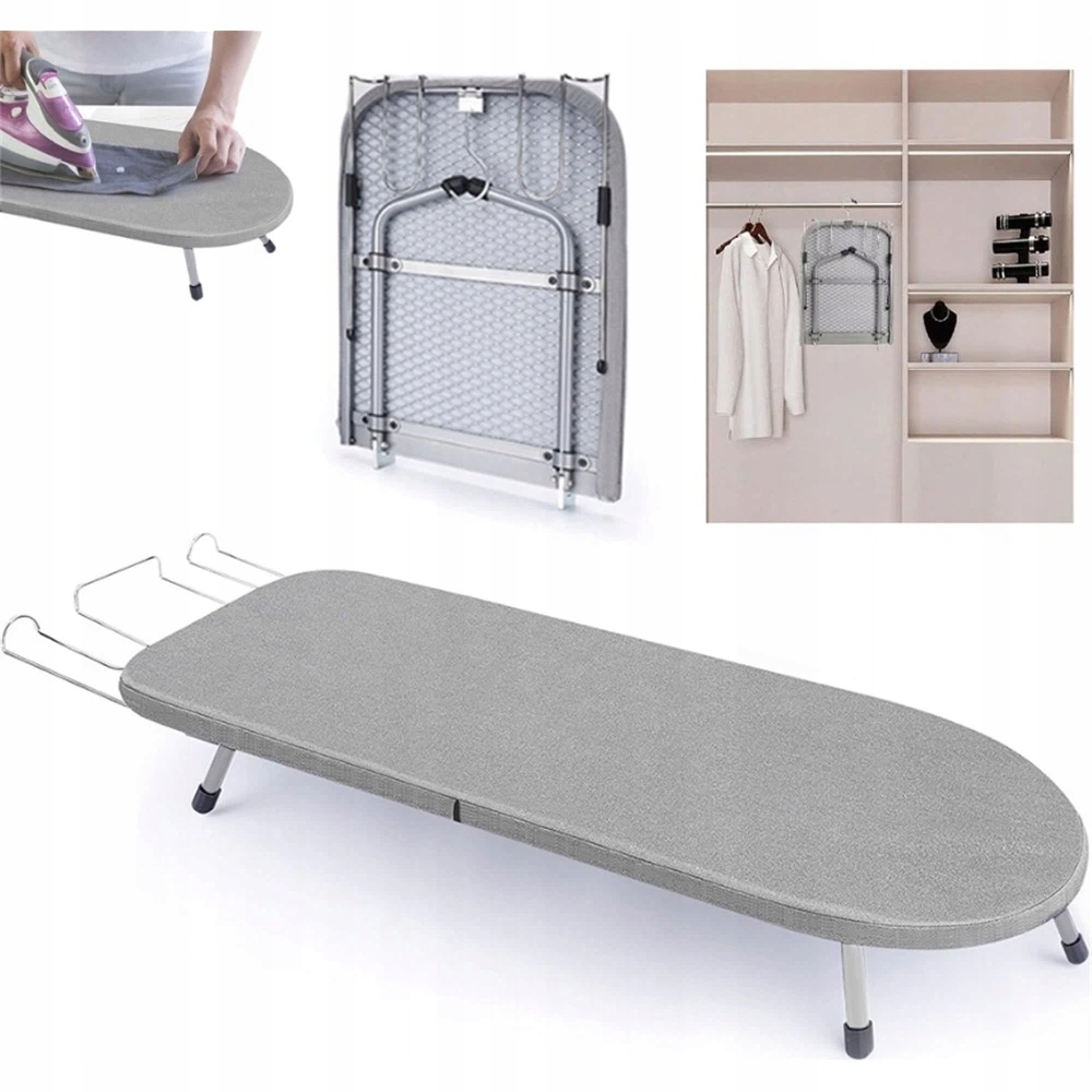 Multifunkční Skládací Žehlicí Prkno S Háčkem Na Zavěšení, Šedá Barva