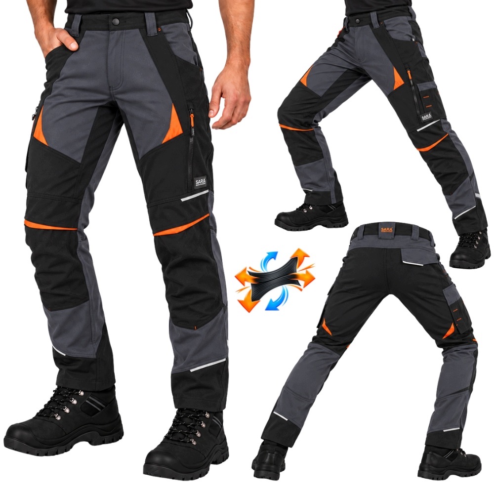 Pohodlné, lehké, elastické, elastické pracovní kalhoty Stretch spandex 44