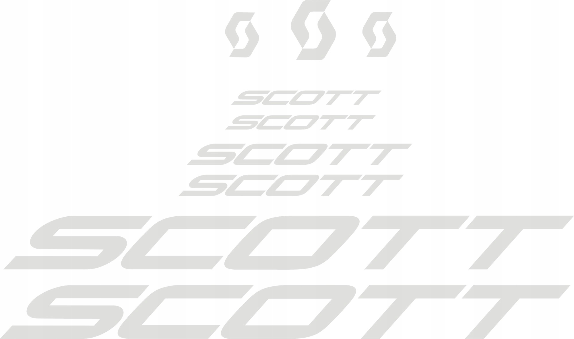 SCOTT 38cm białe naklejki 2-3B RÓŻNE KOLORY