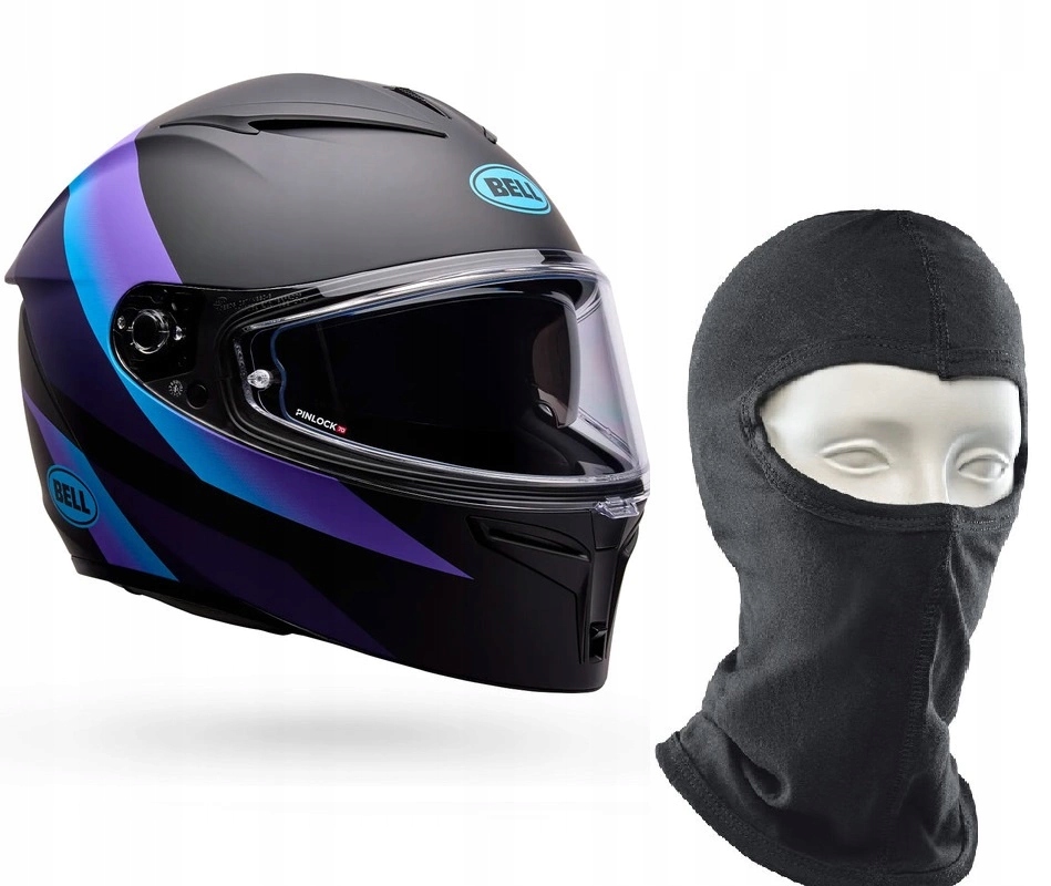Motocyklová prilba Bell Lithium Passion Black Purple kukla Held zdarma