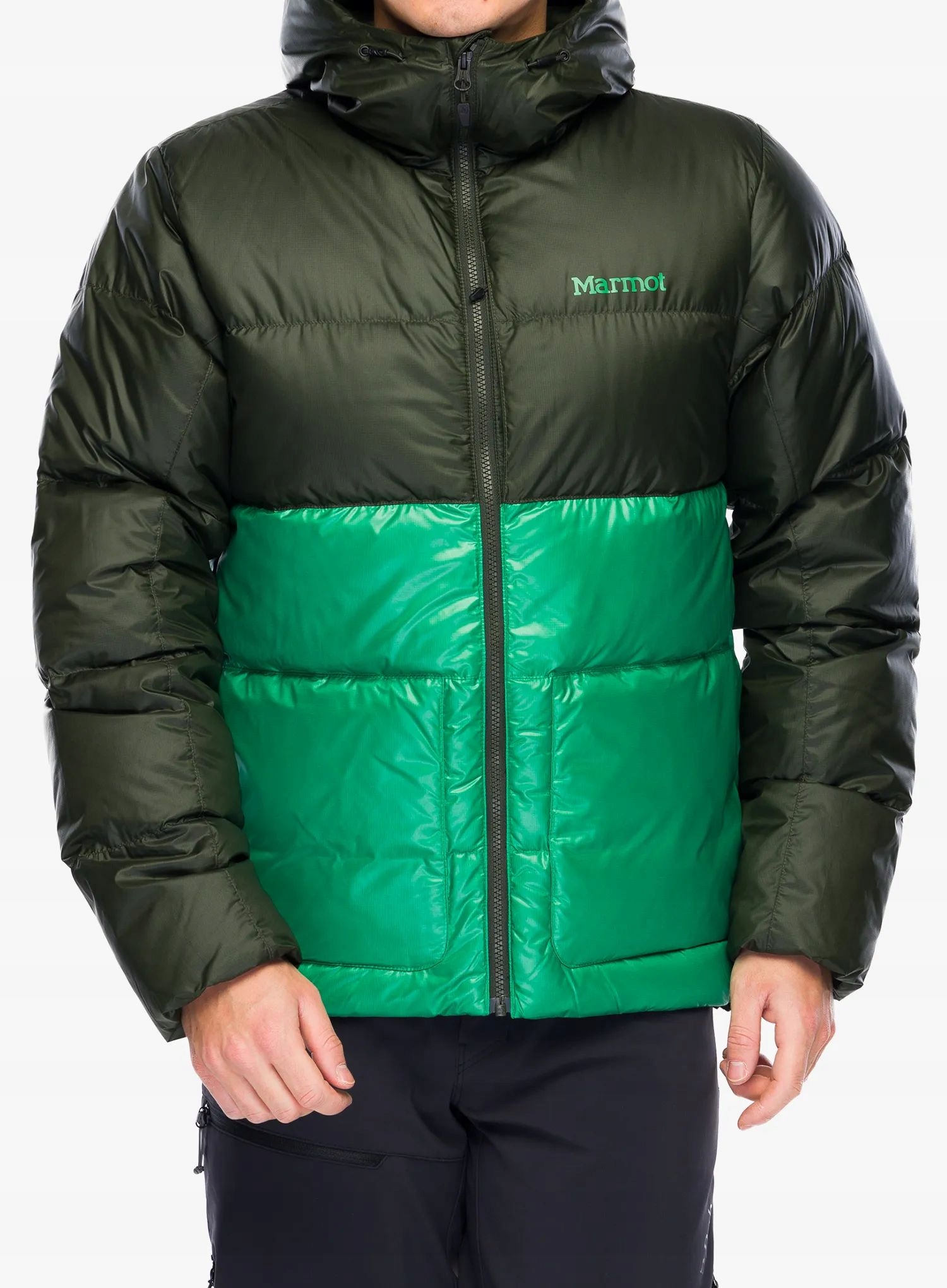 Péřová bunda Marmot Guides Down Hoody rosin green/clover L