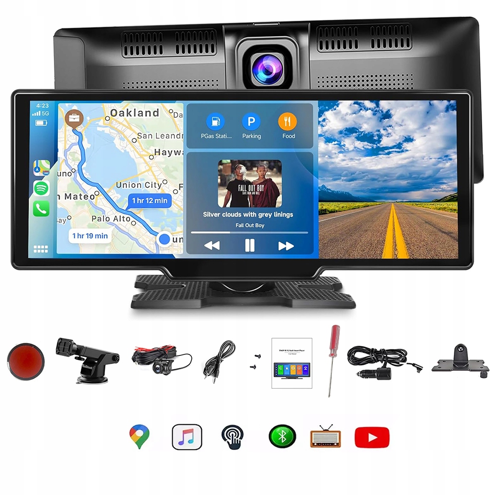 Radio Stacja Multimedialna Monitor Android Auto Apple Carplay 2 Kamery