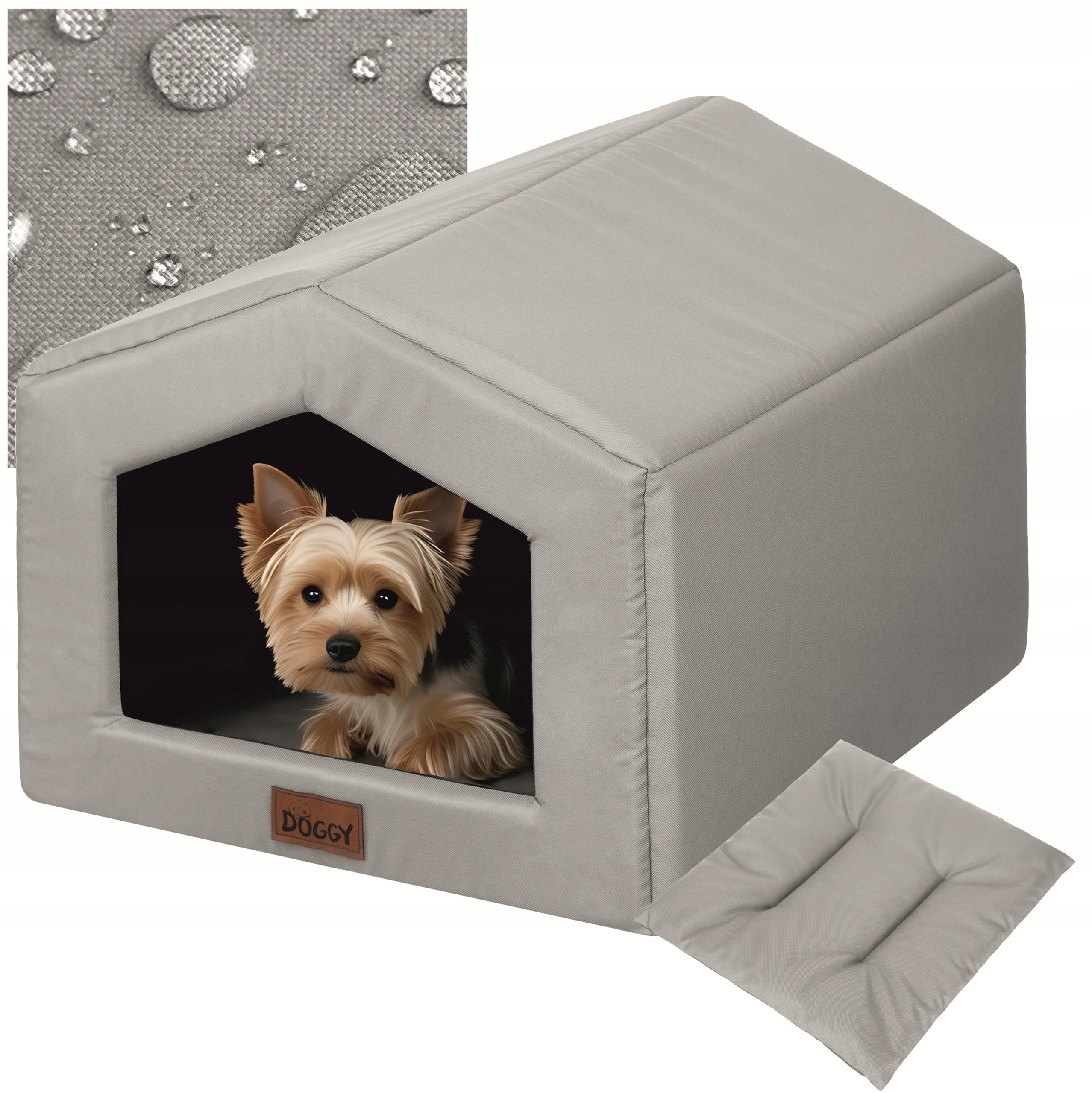 Pelíšek bouda pro psa Domeček pro psa z materiálu s polštářem 55x59x34 cm