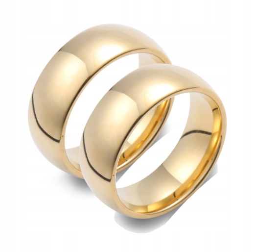ZŁOTE OBRĄCZKI ŚLUBNE KLASYCZNE STAL 316L PARA Piękne 2 Sztuki Marka Inna marka