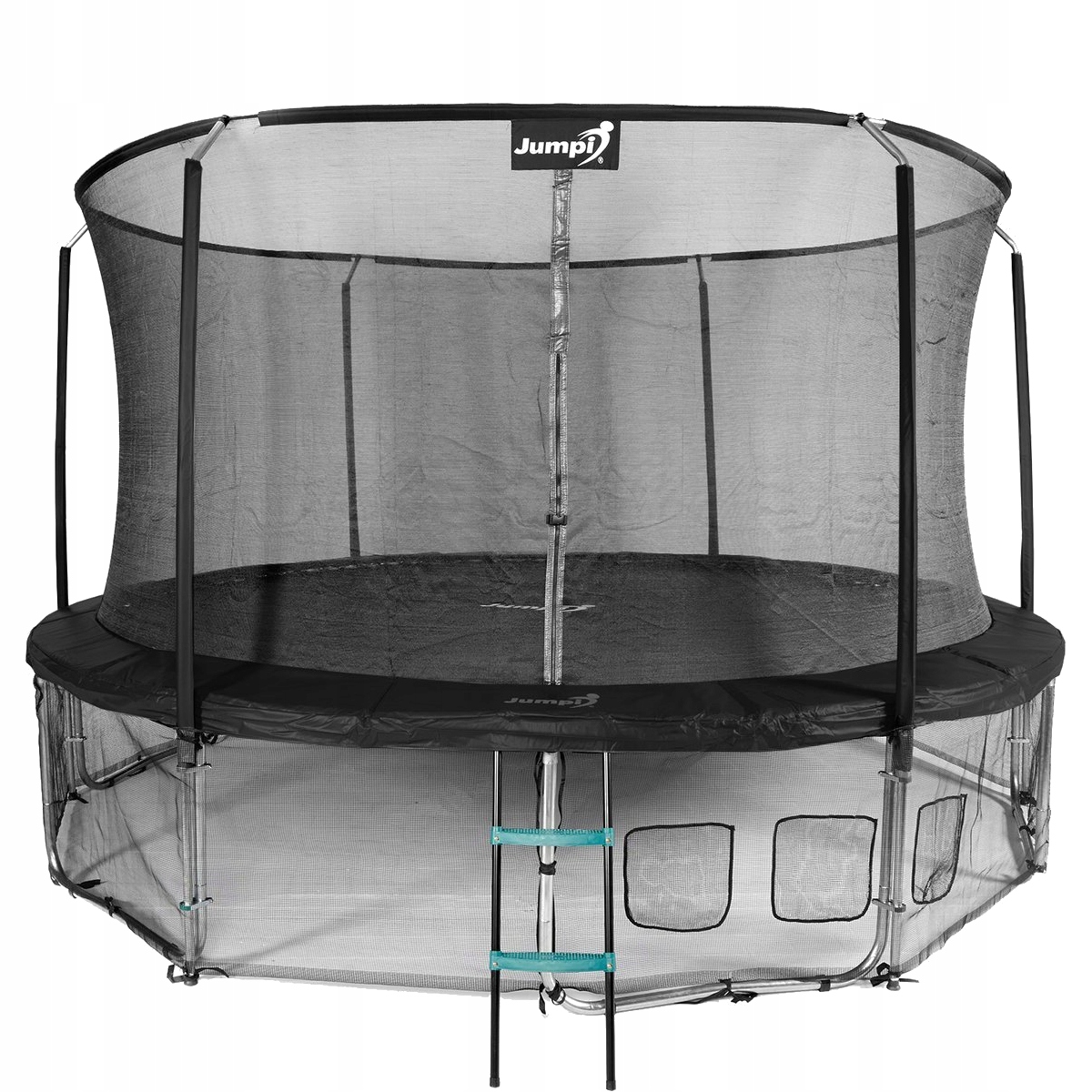 Bezpieczna Trampolina Jumpi Maxy Comfort 14FT 435cm Siatka Drabinka Zestaw
