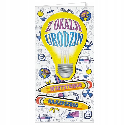 

kartka urodzinowa małego naukowca z tekstem EZ94