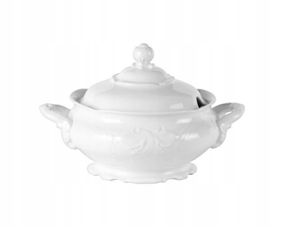 CHODZIEŻ FRYDERYKA BIAŁA C001 WAZA 3 L Z POKRYWKĄ PORCELANA