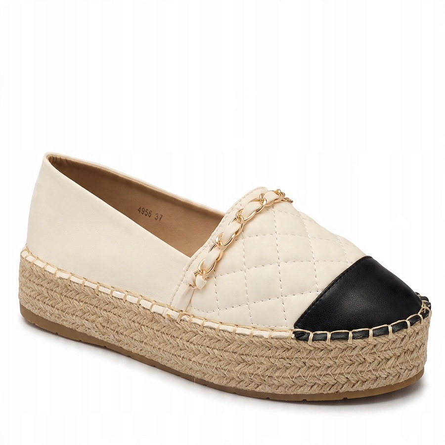 

Kremowe Espadryle Damskie Liggos 38