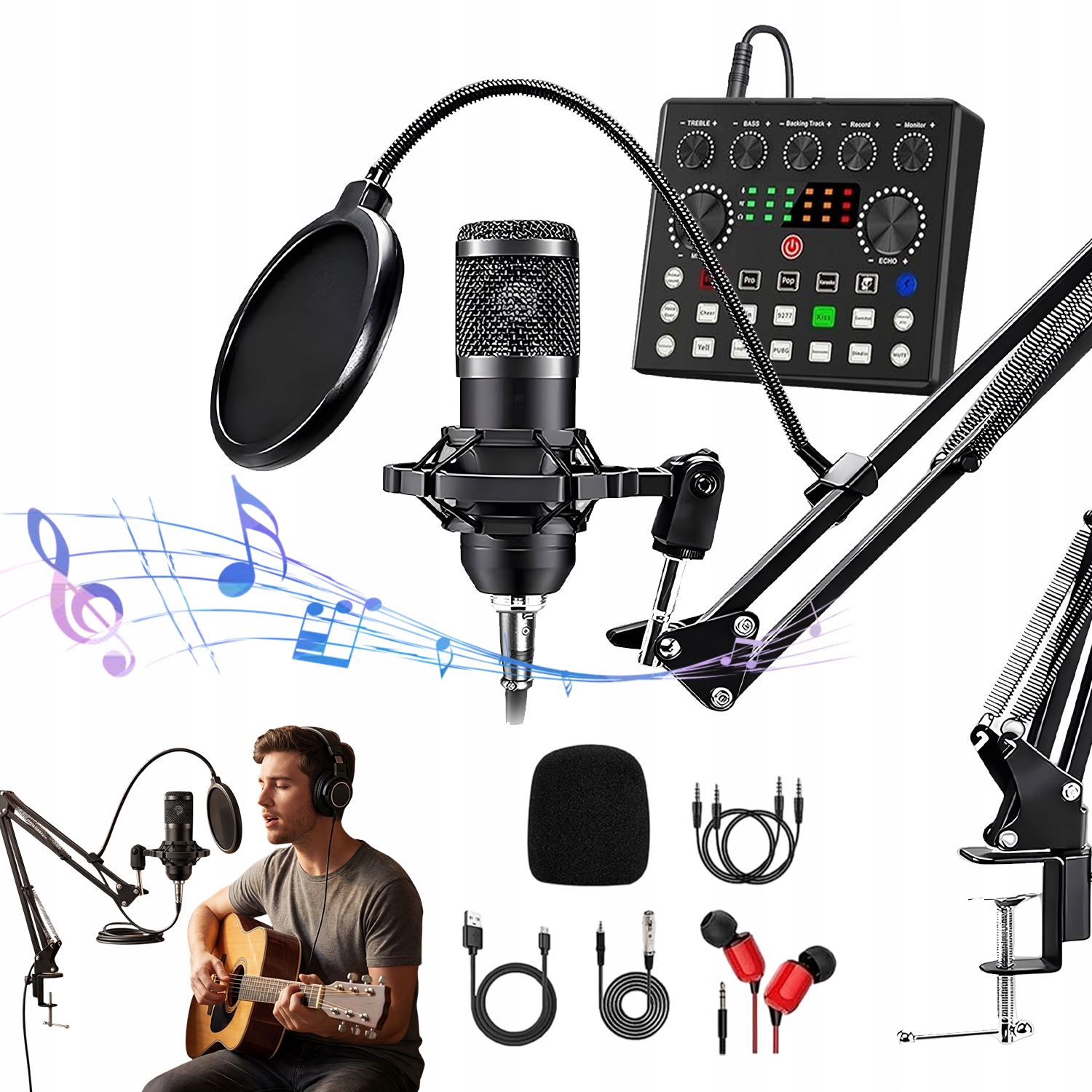 Mikrofonní Sada Se Zvukovou Kartou Pro Hry A Nahrávání Podcastů