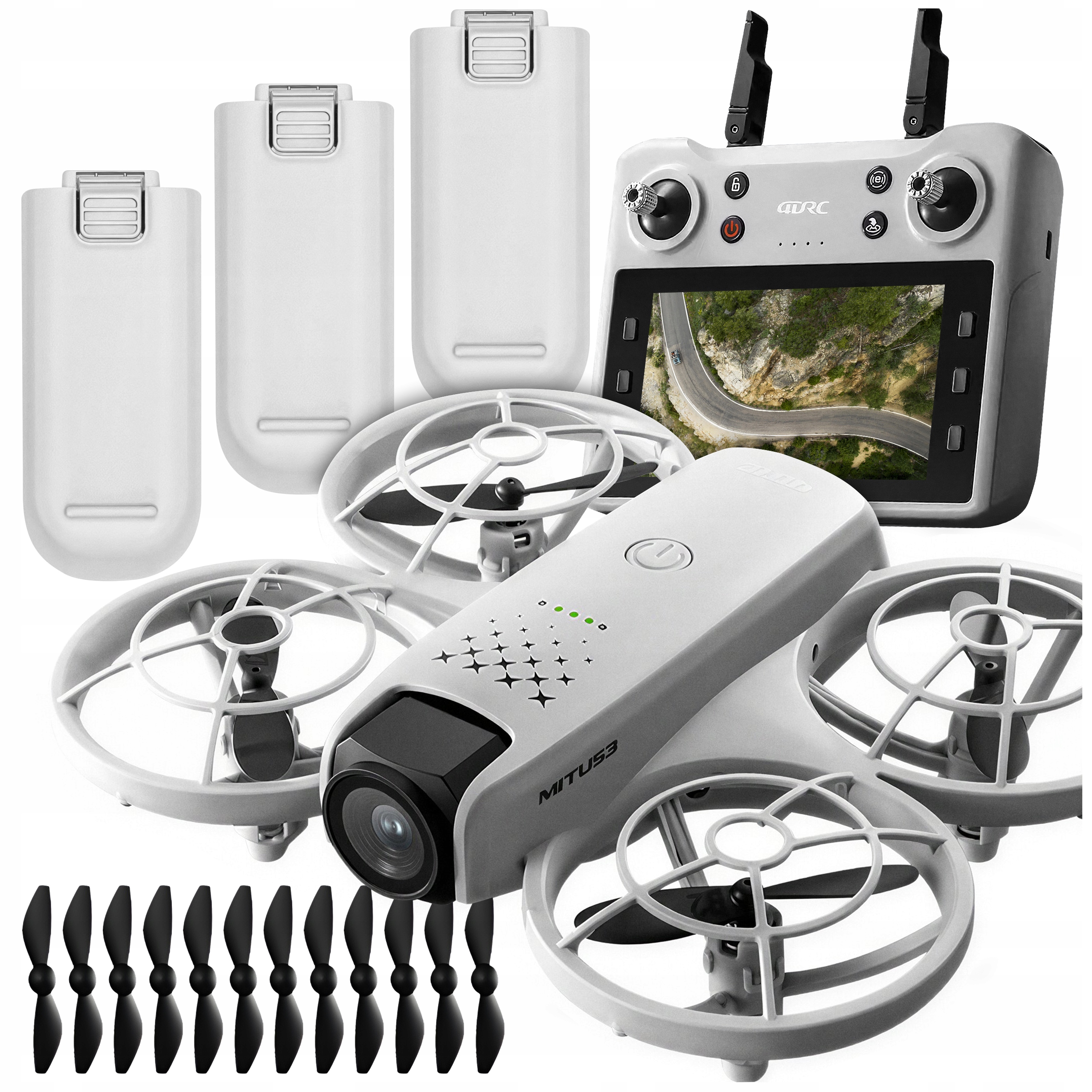 Dron Kontroler S LCD 2 Kamery Bezkartáčový Motor 125G Wifi 3x Aku Hračka