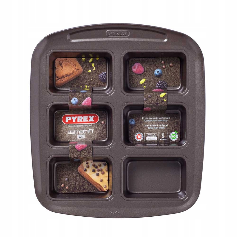 

722526 Pyrex Asimetria Forma 6 Mini Kesówek 9x6 CM