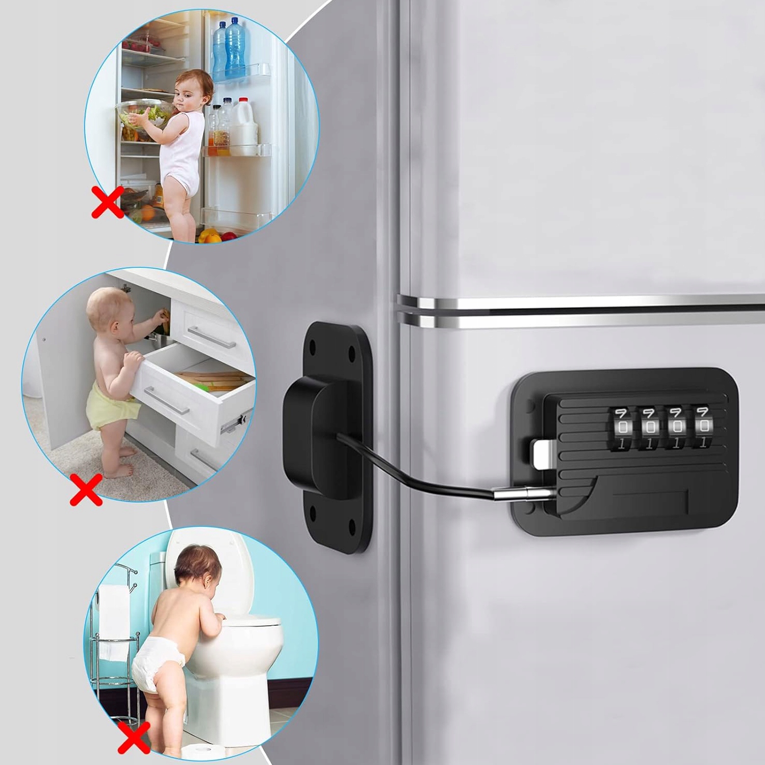 2 SZT ZAMEK DRZWI Z HASŁEM ZABEZPIECZAJĄCEJ DO LODÓWEK I SZAFEK Długość (mm) 199