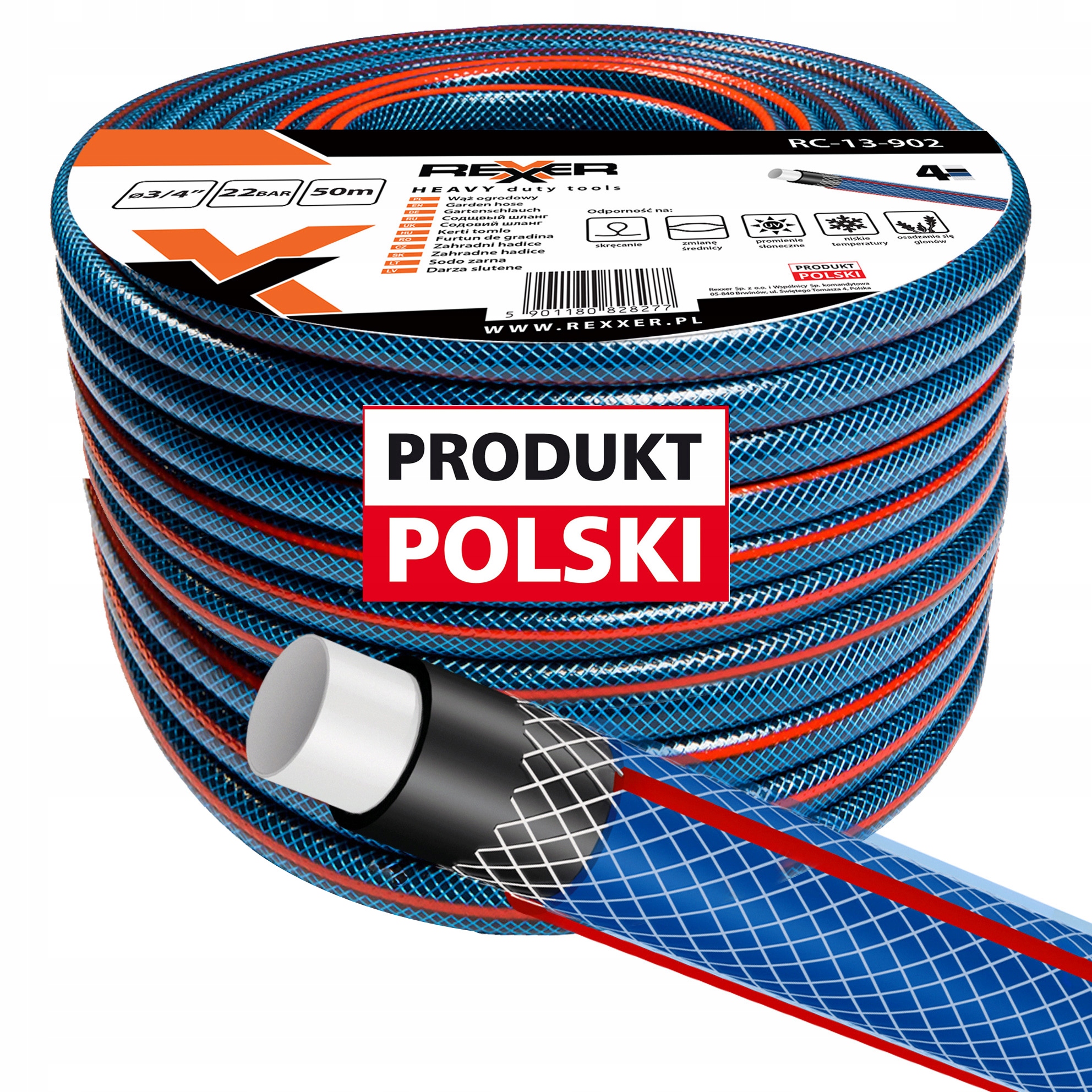 Hadice 3/4" 50 m 4VRSTVÝ Vyztužený Výrobek Polský