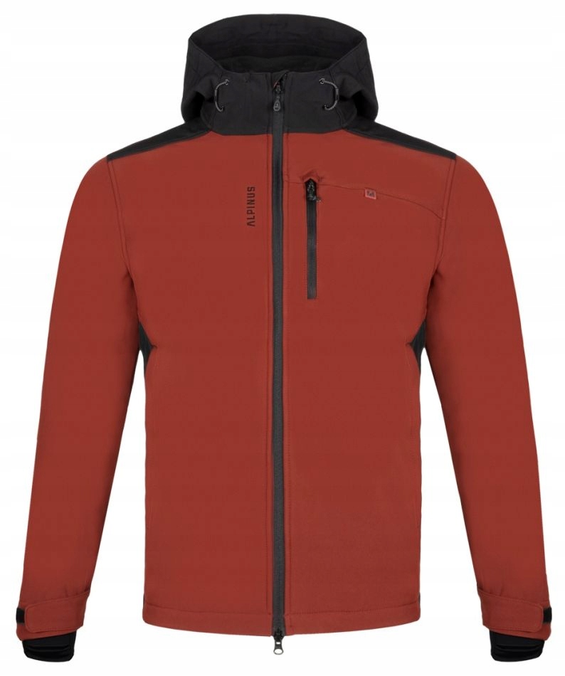ALPINUS KURTKA z kapturem SOFTSHELL męska roz XL Odcień bordowy