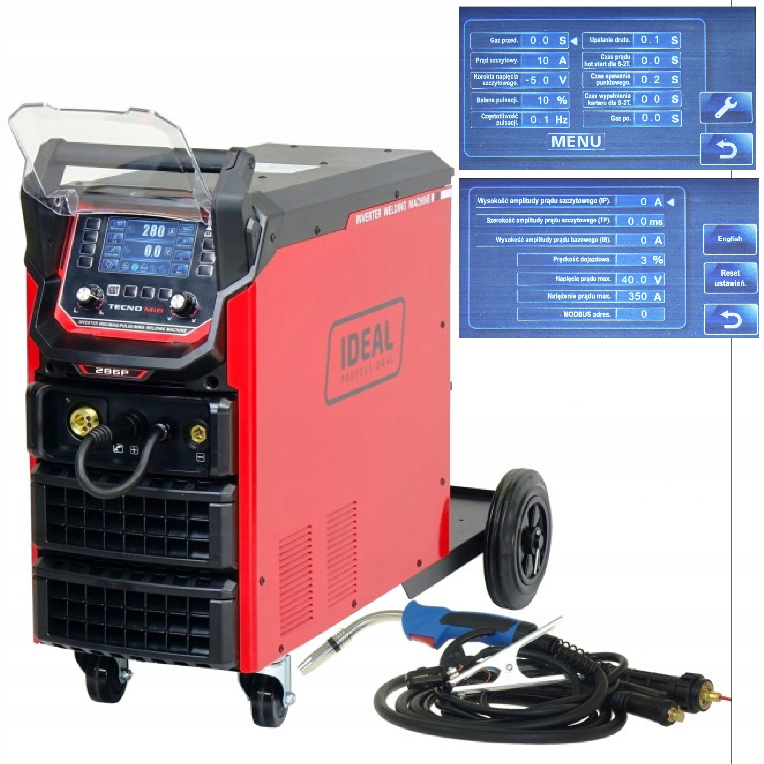 Półautomat spawalniczy migomat Tecno Mig 286 Pulse Synergic LCD