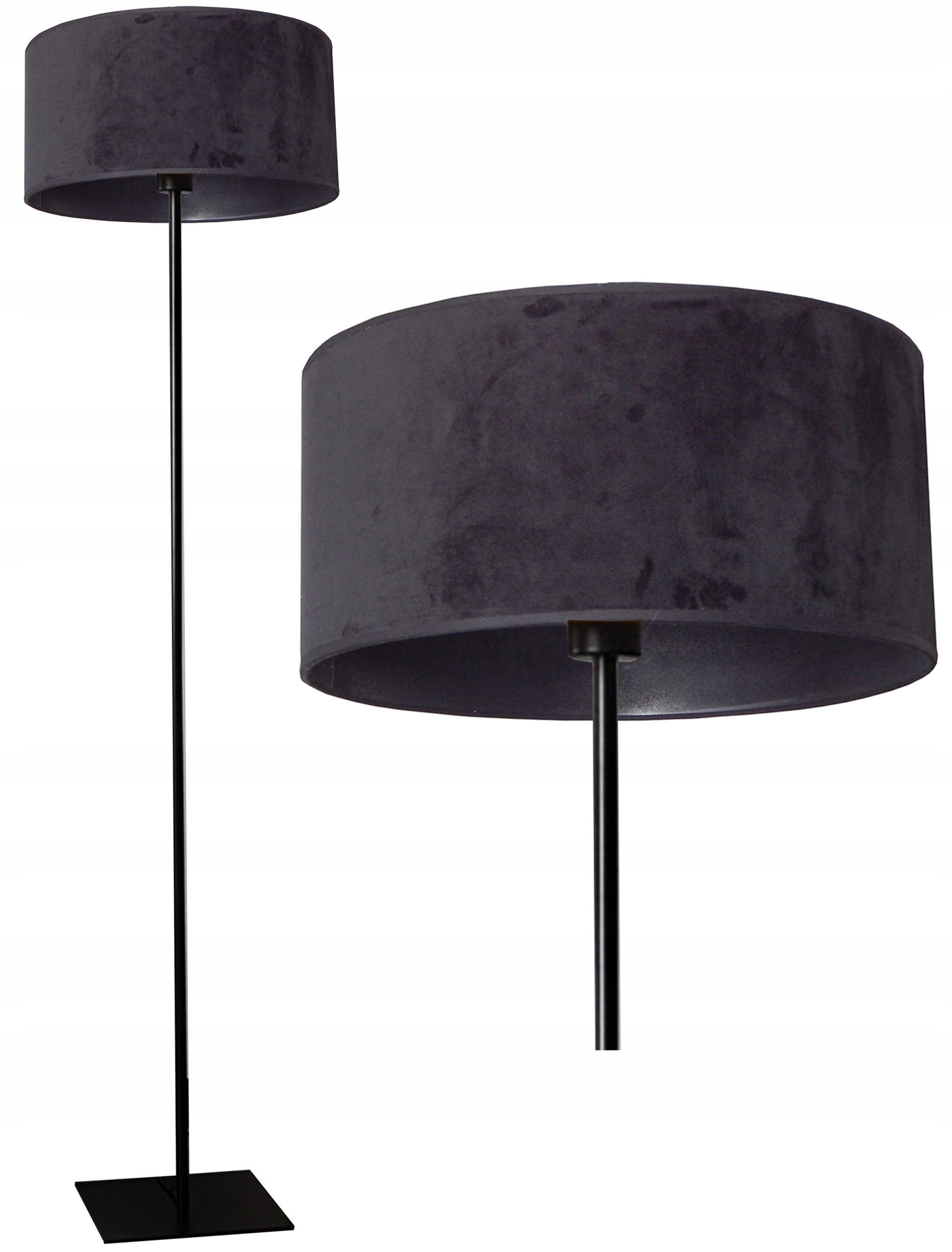 Stojací Led Lampa E27 Stínidlo 35 CM Velur Ložnice Obývací Pokoj Hol