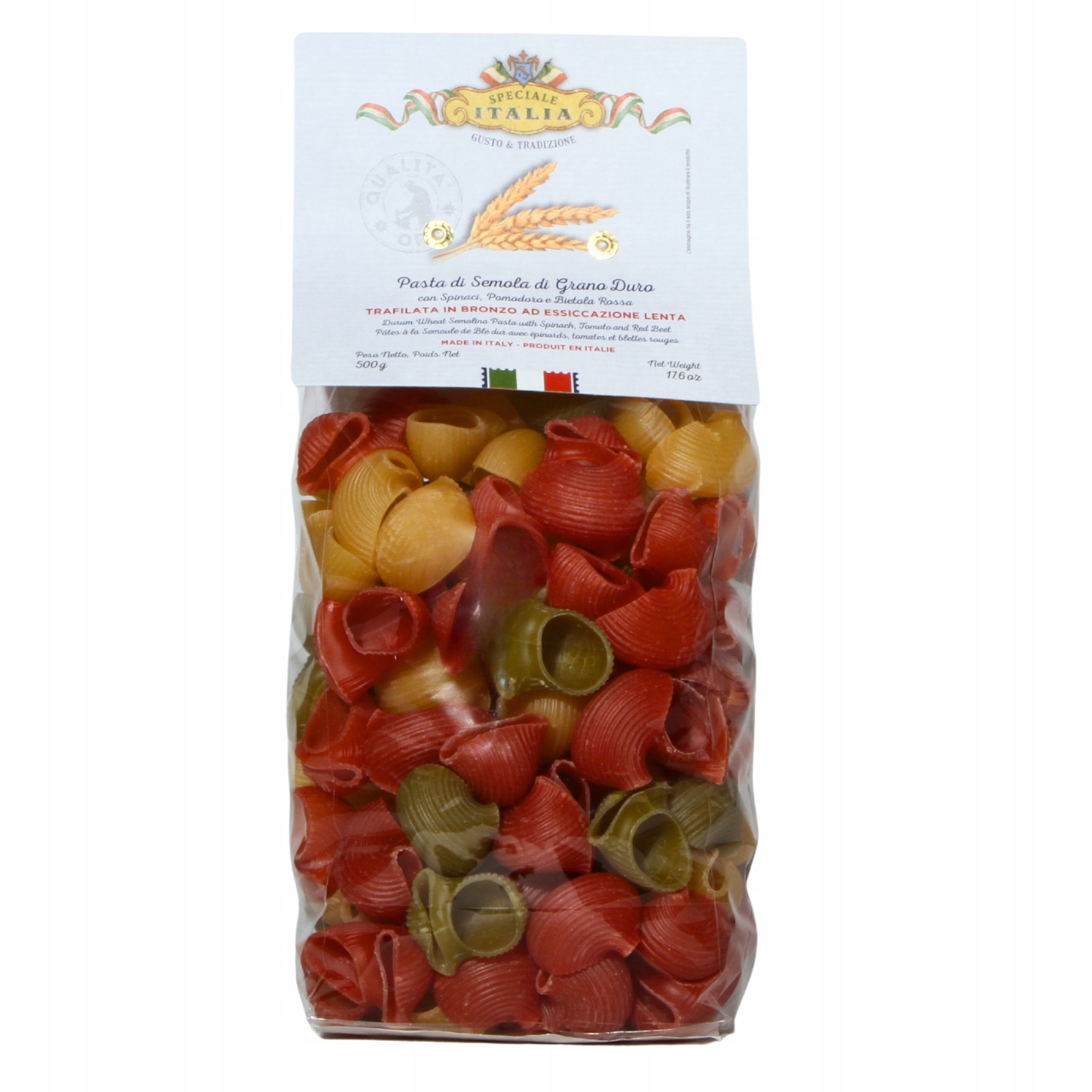 Levně 4X Speciale Italia Italský Těstoviny Tricolor Lumaconi 500 g