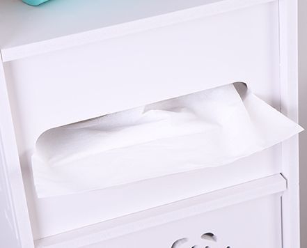 Biała PÓŁKA łazienkowa REGAŁ stojąca SŁUPEK do łazienki Lekka szafka Głębokość mebla 20 cm