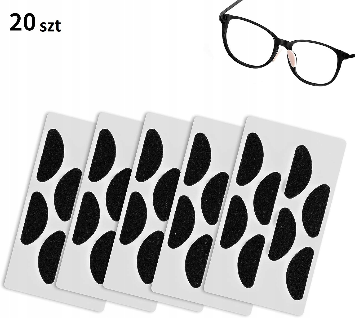 20X SAMOPRZYLEPNE NAKŁADKI NA NOS OKULARY NOSKI NA ODCISKI NA NOSIE PREZENT Kod producenta GĄBECZKI