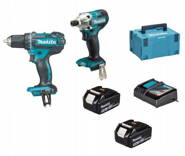 Zestaw wkrętarka DDF482 zakrętarka DTD156 Makita DLX2339JX1 2x5 Ah Makpac