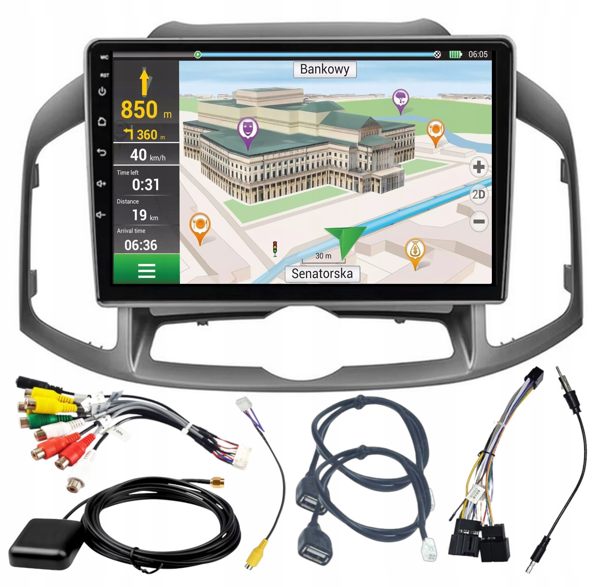 Android Auto rádio s navigací pro Chevrolet Captiva 2012-2017, Carplay, 6GB Ram, 128GB paměť