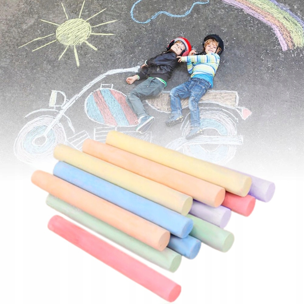 V3 OKRĄGŁA KOLOROWA KREDA SZKOLNA DO TABLIC 12szt. Rodzaj kreda tablicowa